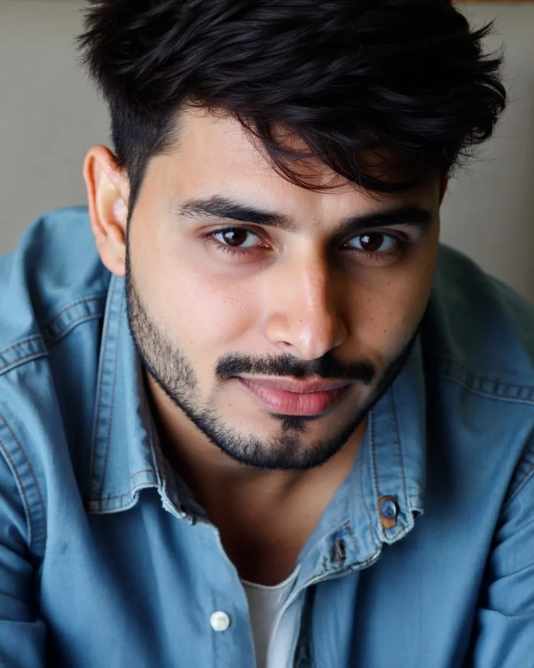 Nikhil Rathi in a denim shirt