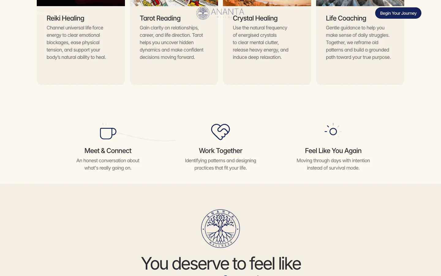 Saved screen: Three steps: meet, work together, feel like you again