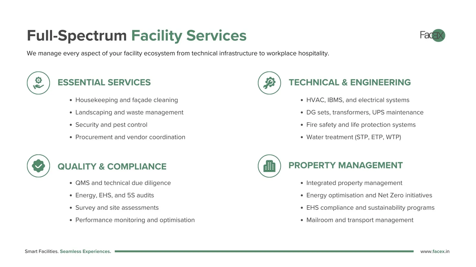 Full-spectrum facility services