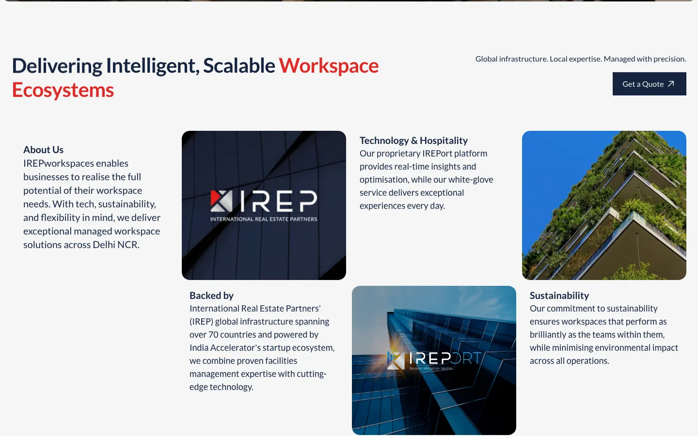 Launch website: About: global parent, proprietary tech, sustainability