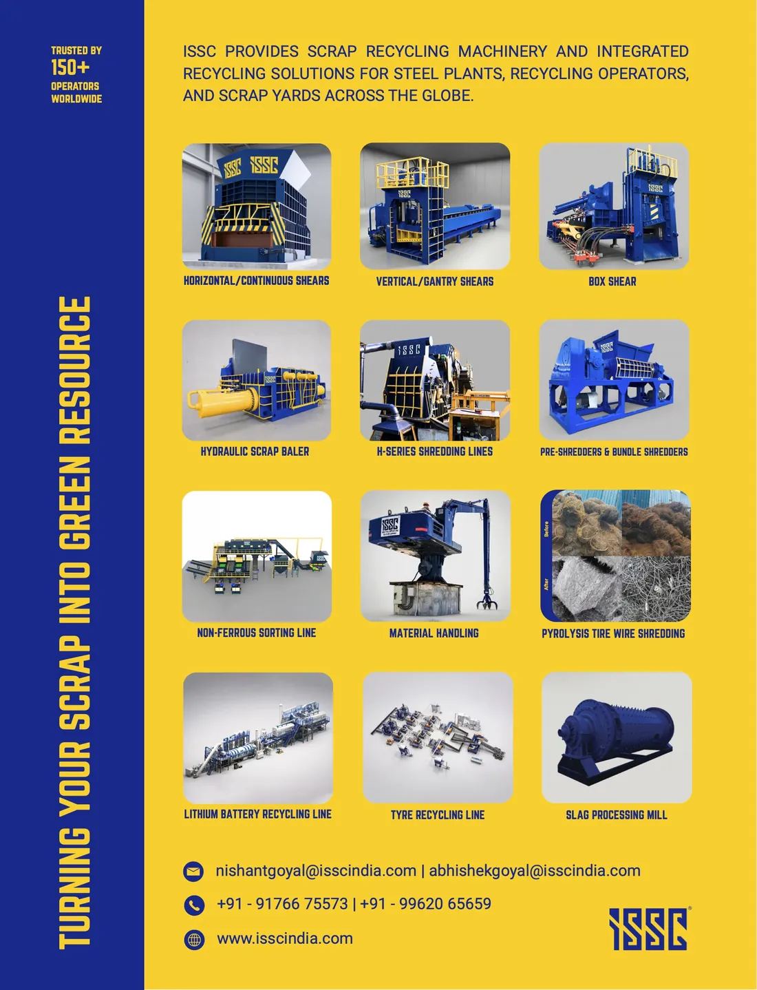 Magazine ad, right page: the full machine range