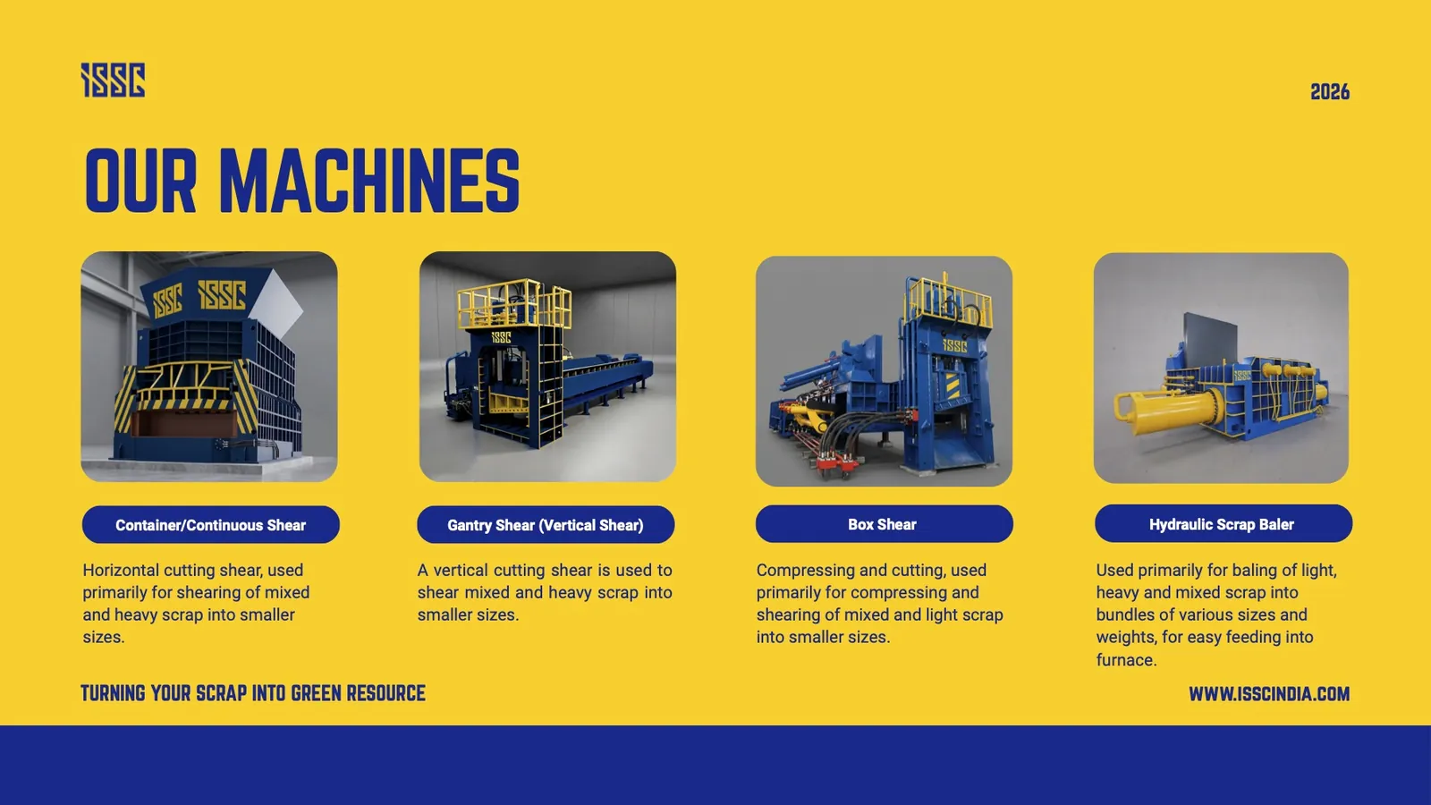 Our machines: shears and balers
