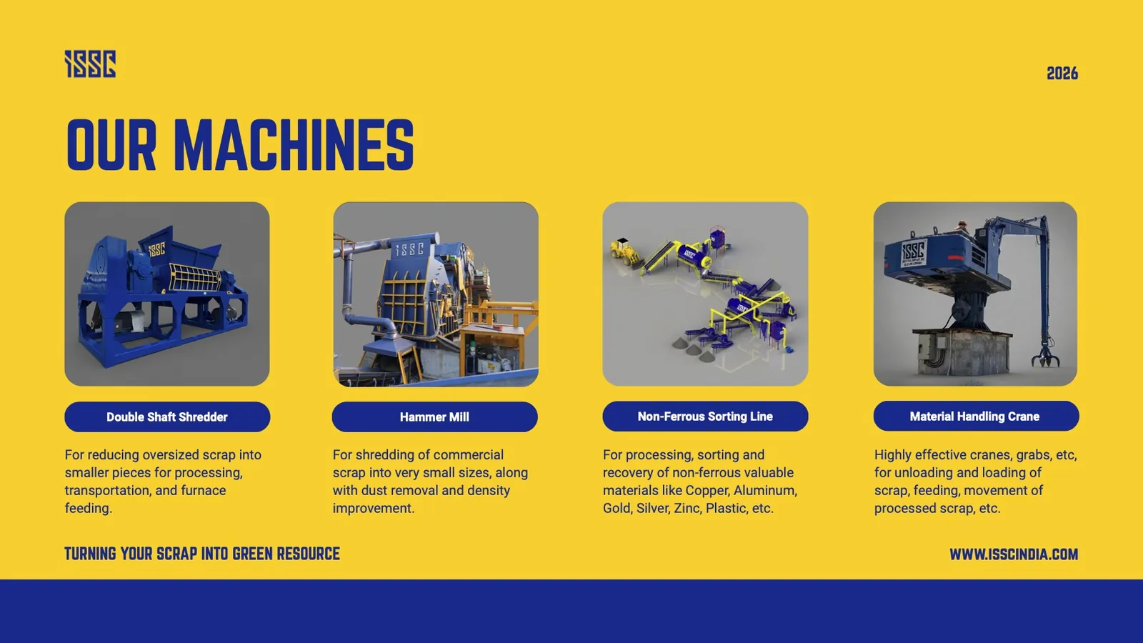 Our machines: shredders, mills, sorting and handling