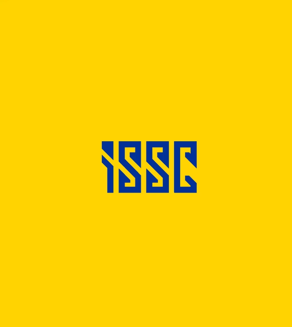 ISSC logo in blue on yellow