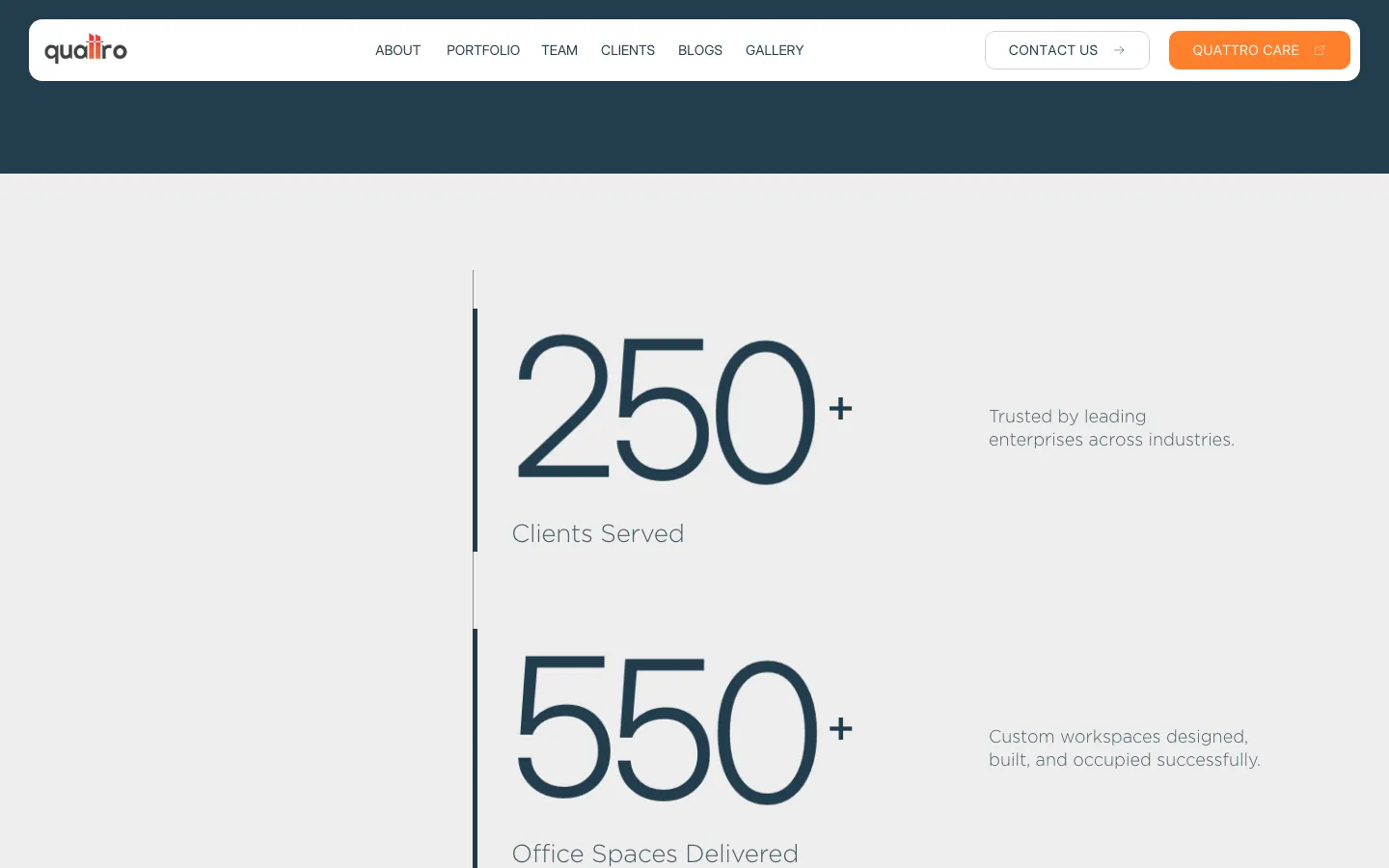 Saved screen: Proof: 250+ clients, 550+ spaces delivered