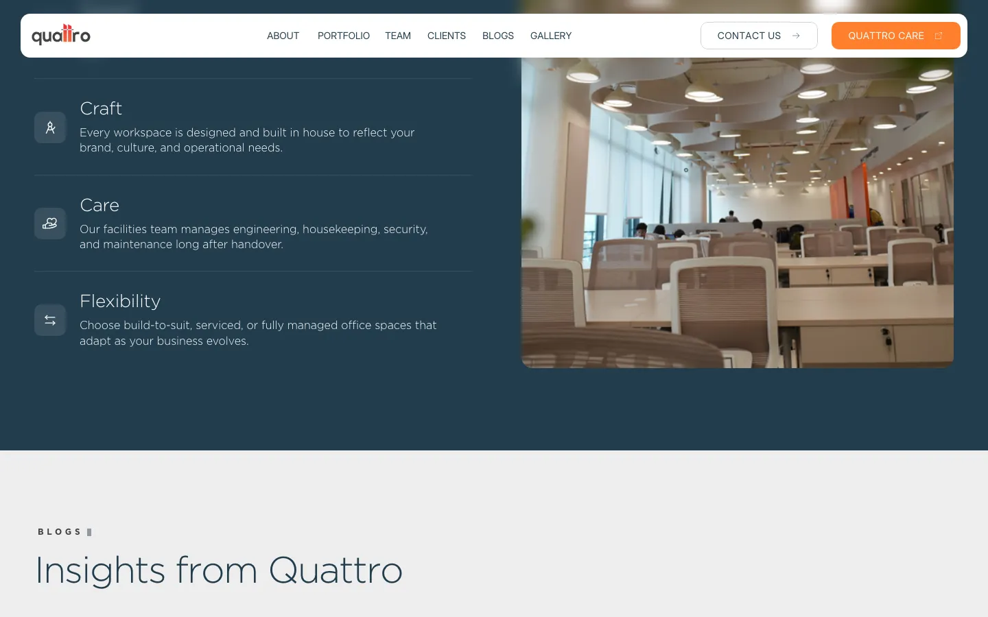 Home page: Craft, care and flexibility