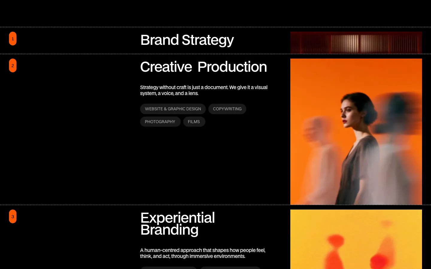 Saved screen: Creative production and experiential branding