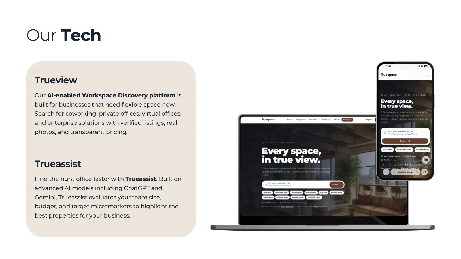 Our tech: Trueview search and the Trueassist AI assistant